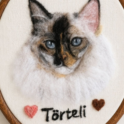 Custom Needle Felted Pet Portrait Frame