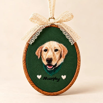 Custom Needle-Felted Pet Portrait Christmas Ornament