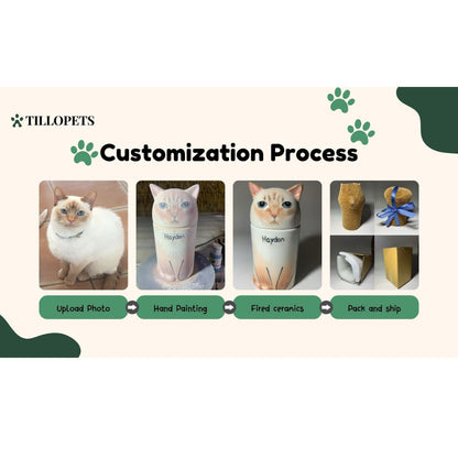 Eternal Companion Cat Portrait Ceramic Urn/Decor