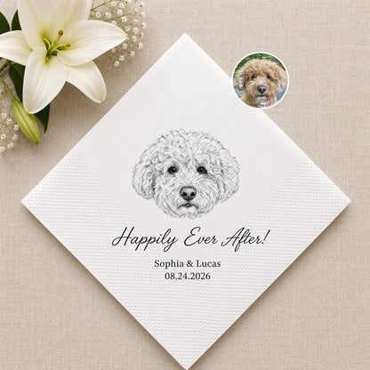 Custom Pet Cocktail Napkins — Personalized Photo & Text Cocktail Napkins for Dog & Cat Lovers