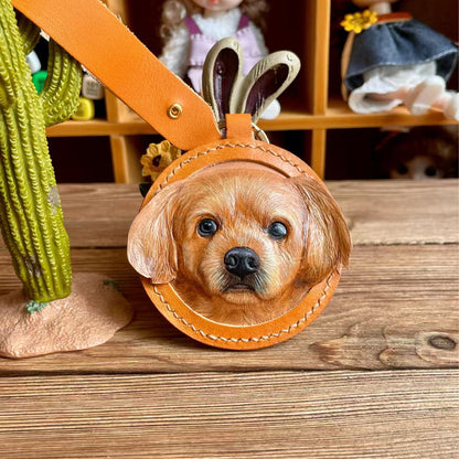 Custom Handcrafted Leather Pet Portrait Decor