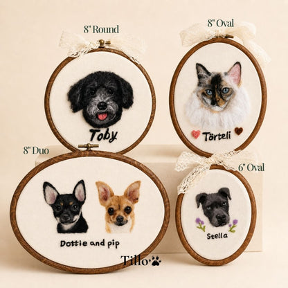 Custom Needle Felted Pet Portrait Frame