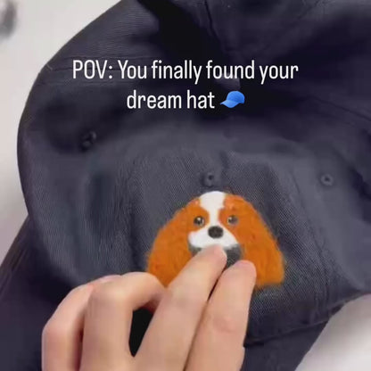 Handmade Customized Pet Portrait Classic Ball Cap - Needle Wool felted Hat