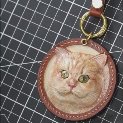 Custom Handcrafted Leather Pet Portrait Decor