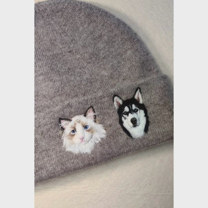 Custom Pet Hand-Woolen Portrait Beanie